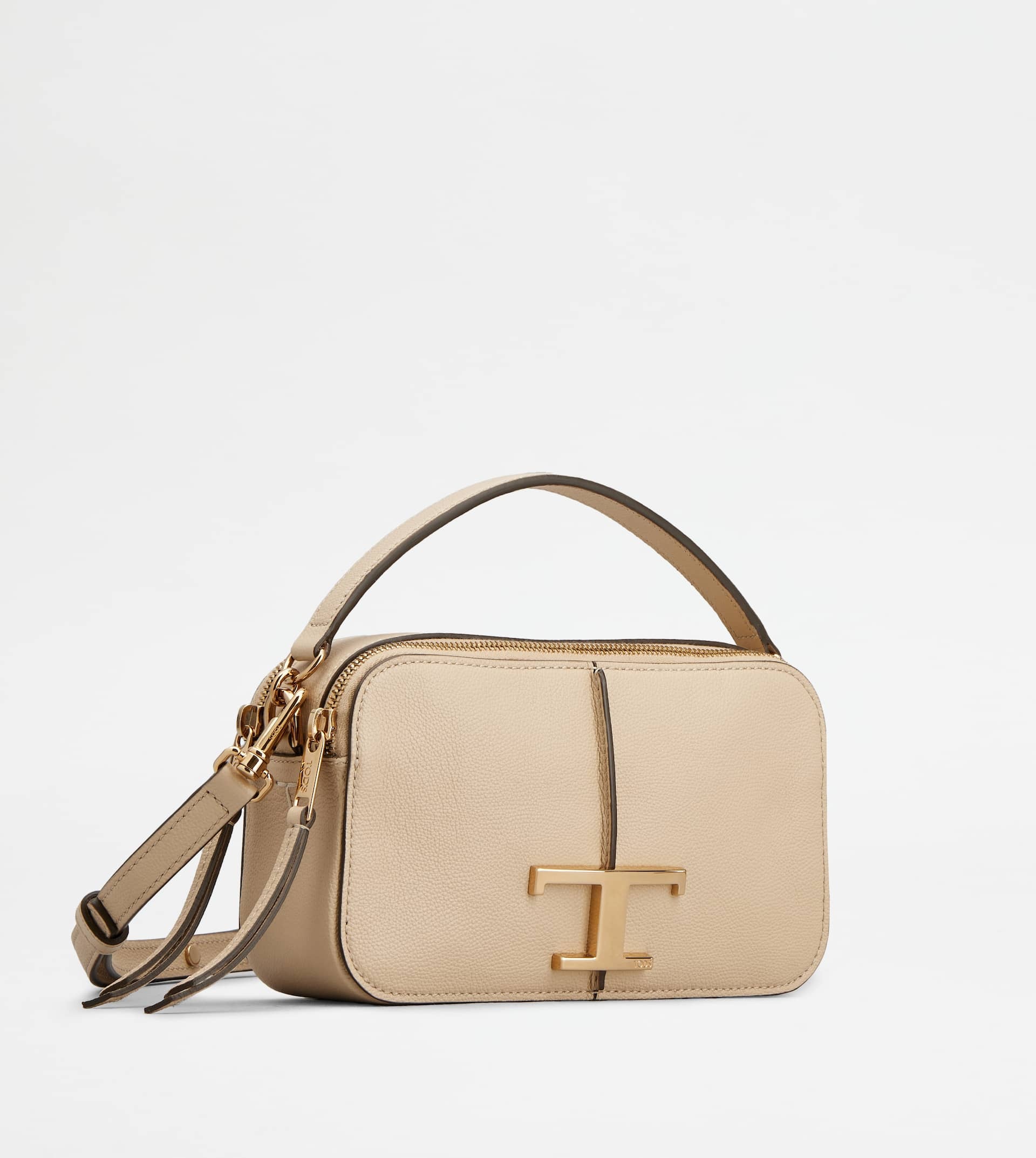 T TIMELESS CAMERA BAG IN LEATHER MINI - BEIGE - 2