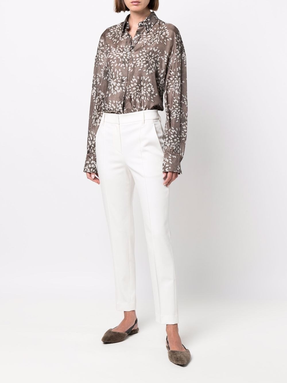 Brunello Cucinelli High Waist Cigarette Pants | spinnaker