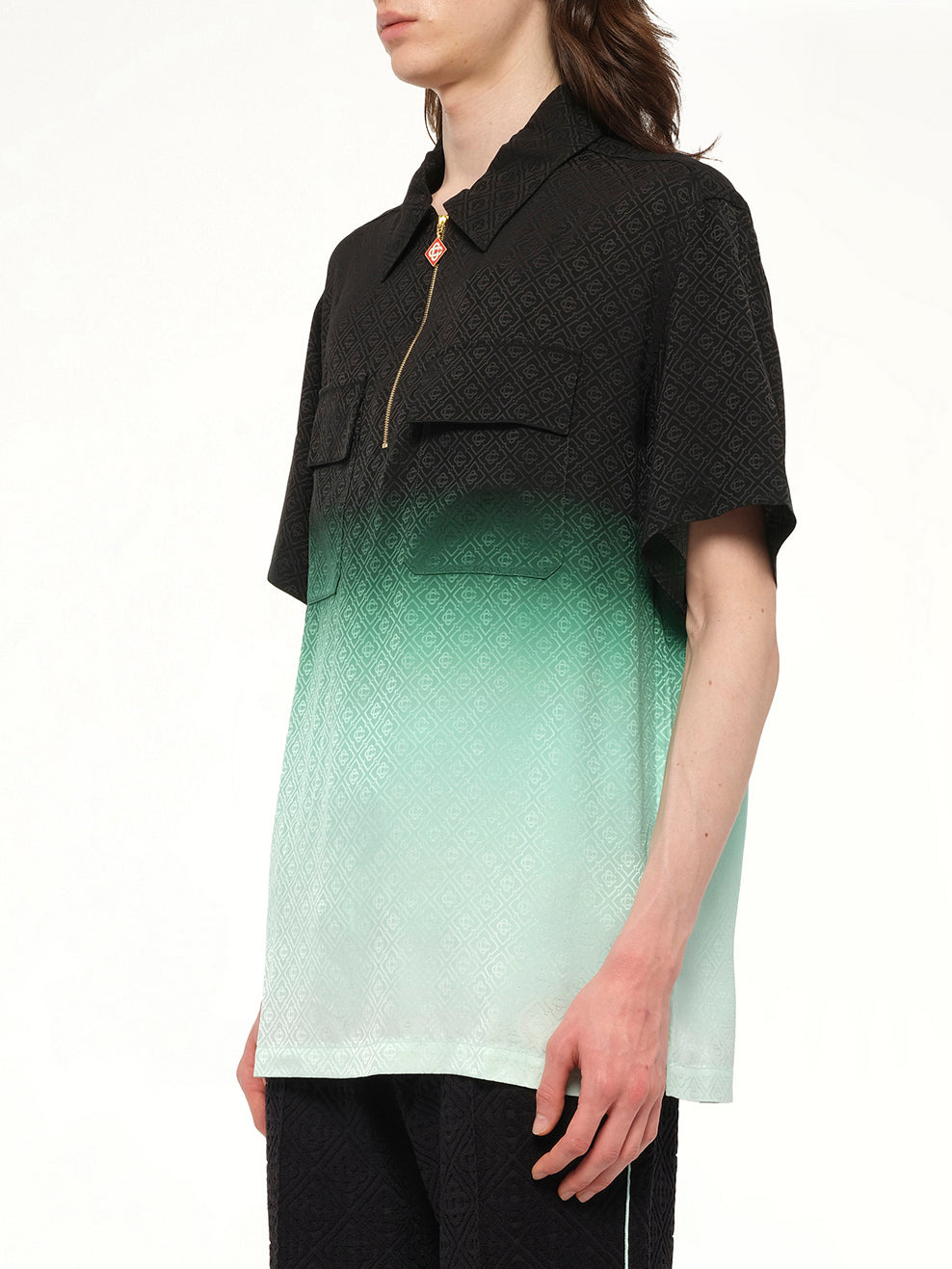 Gradient Monogram Shirt in Green - 3