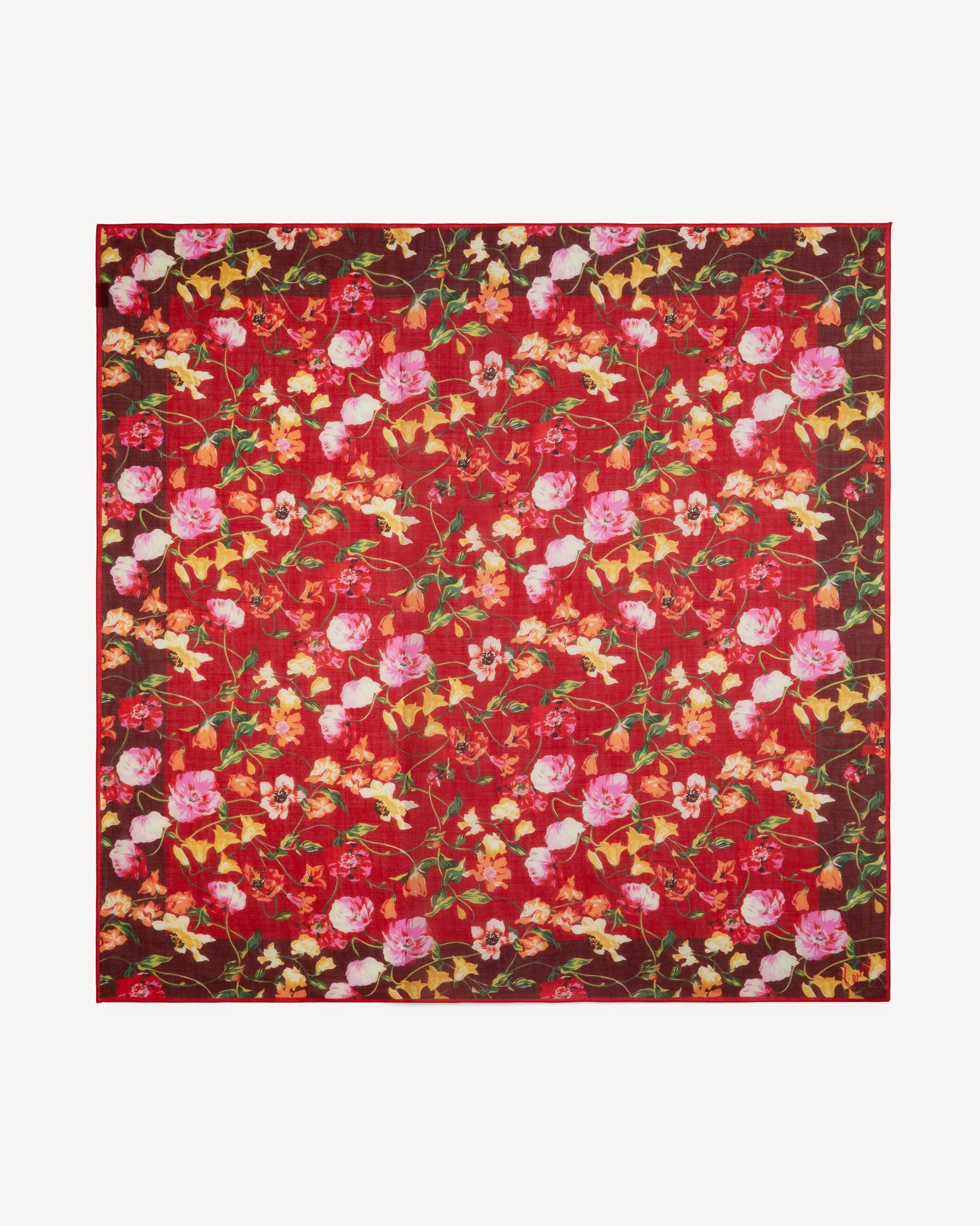 'KENZO Wildflower' large square in light wool - 1