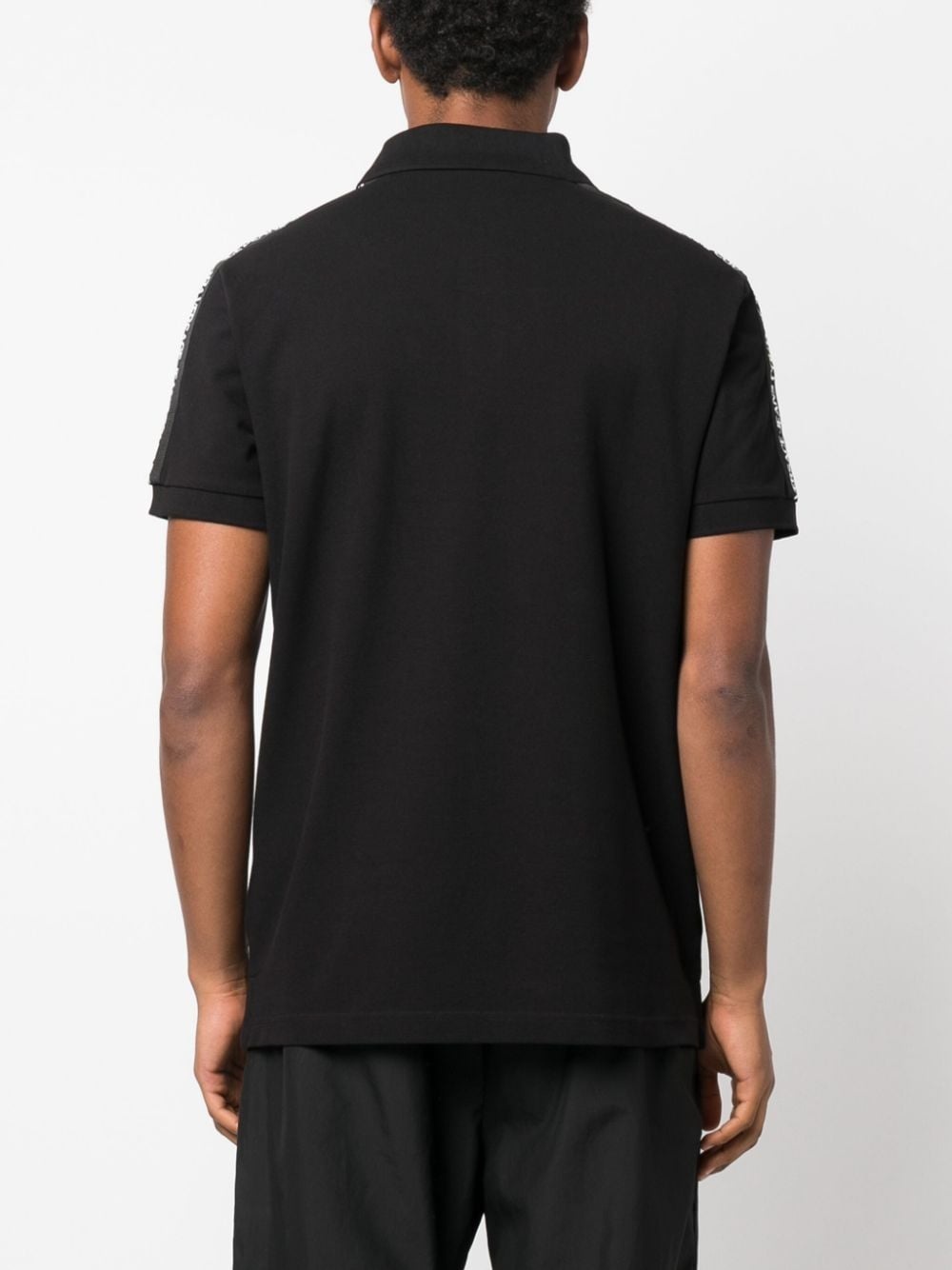 logo-tape cotton polo shirt - 4