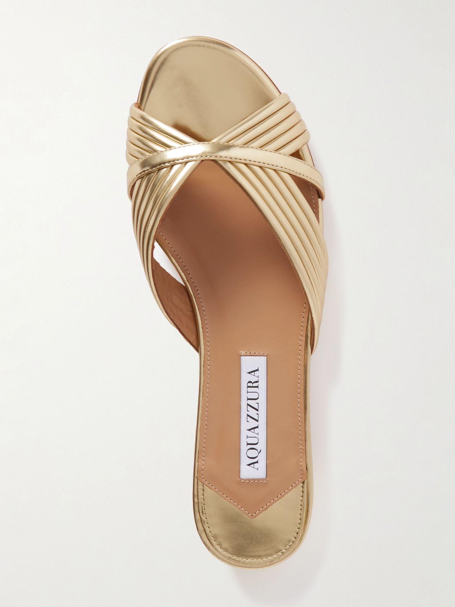 Sundance faux leather slides Gold - 5