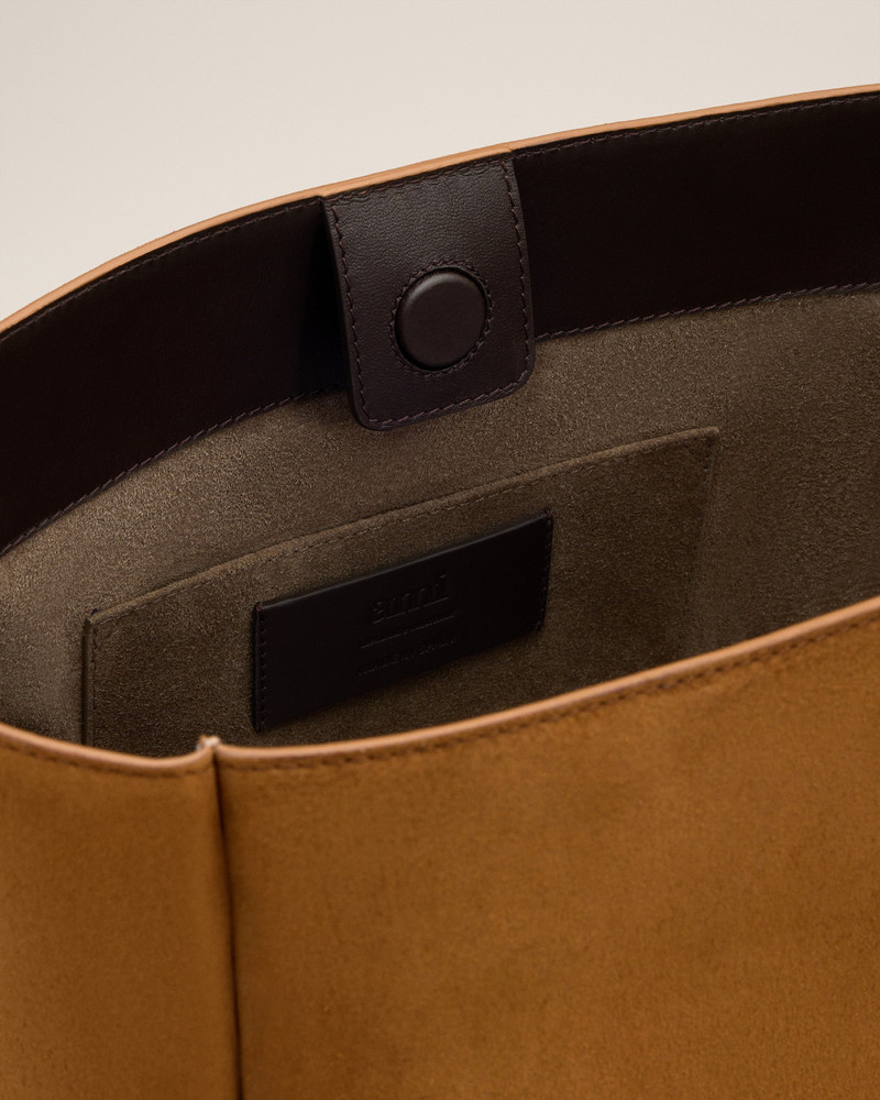 BROWN SMOOTH LEATHER CARROUSEL BUCKET BAG 7