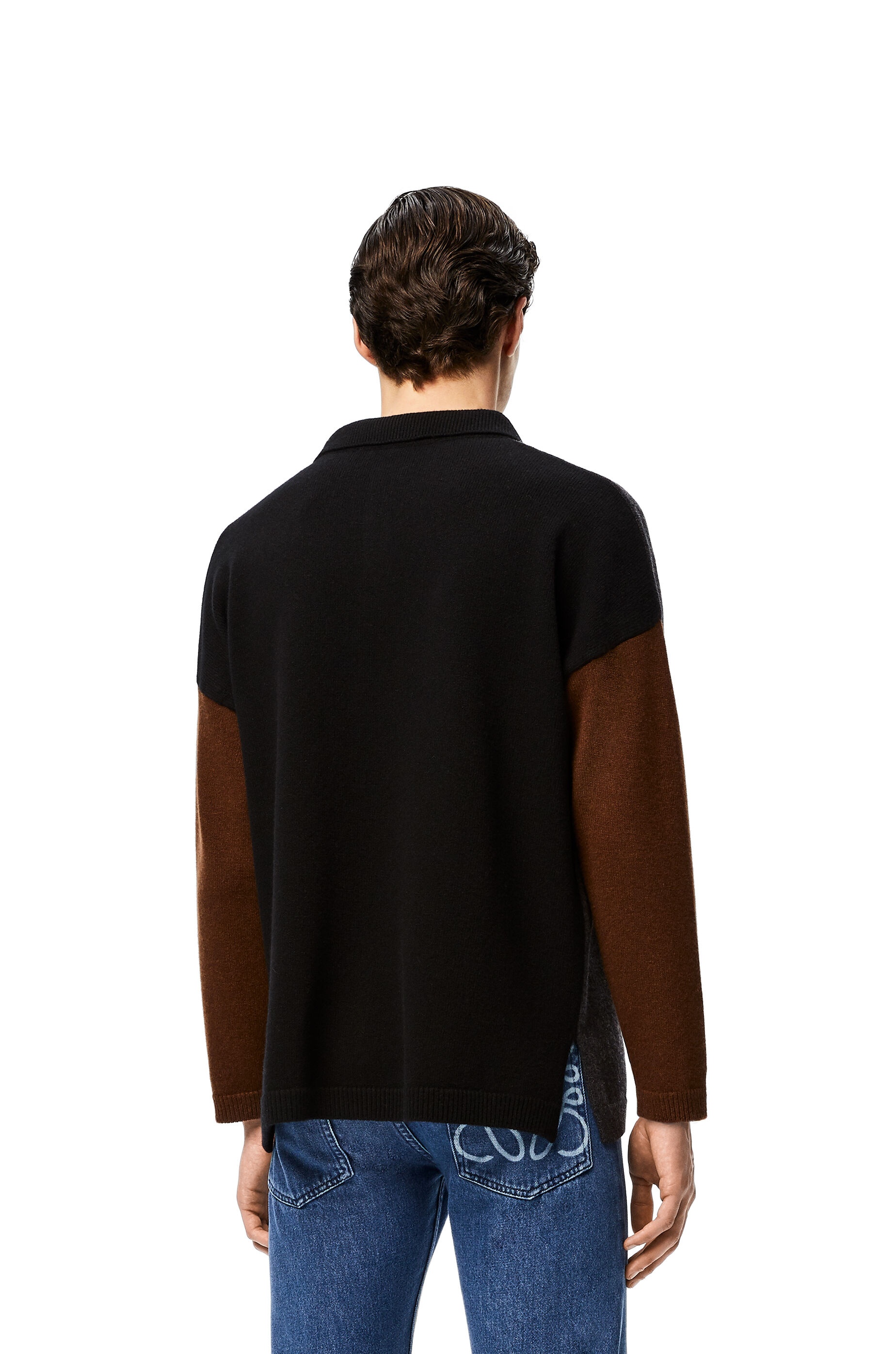 Polo collar oversize sweater in wool and cashmere - 4