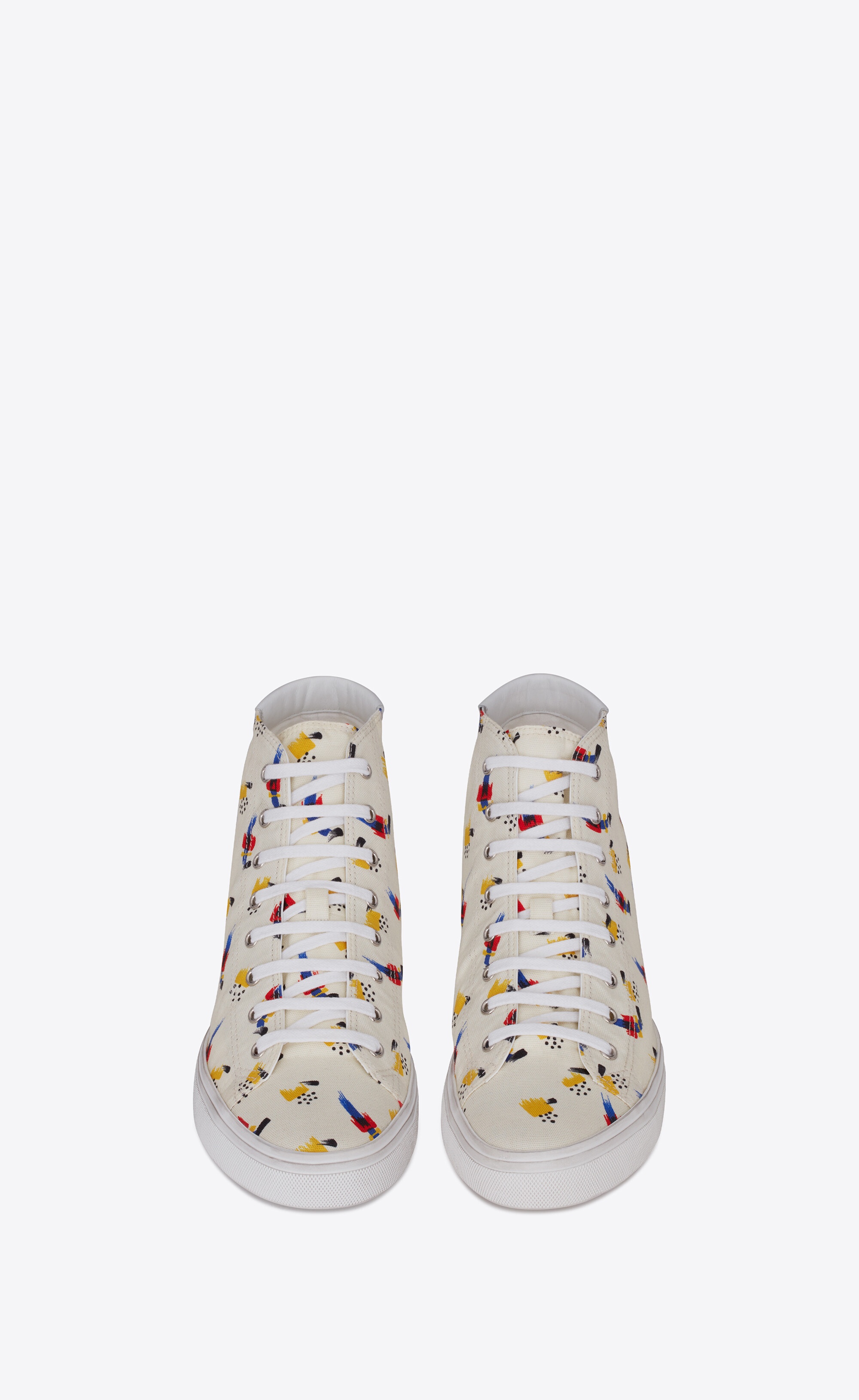 malibu mid-top sneakers in "coup de pinceau" print canvas and leather - 2