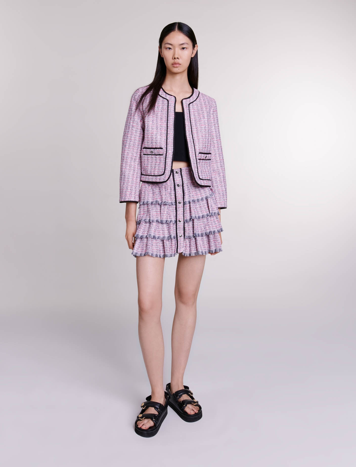 Short tweed skirt - 2