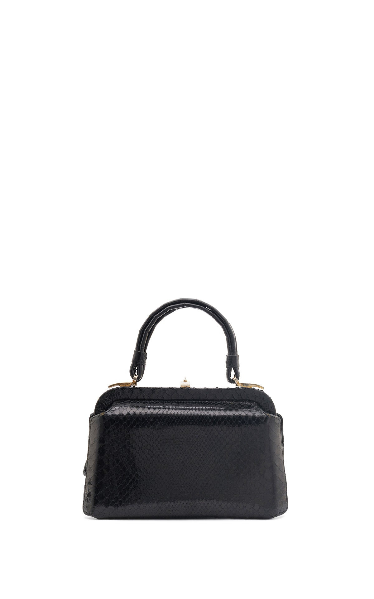 Vintage No.7 Bag in Black Snakeskin & Crocodile Leather - 3