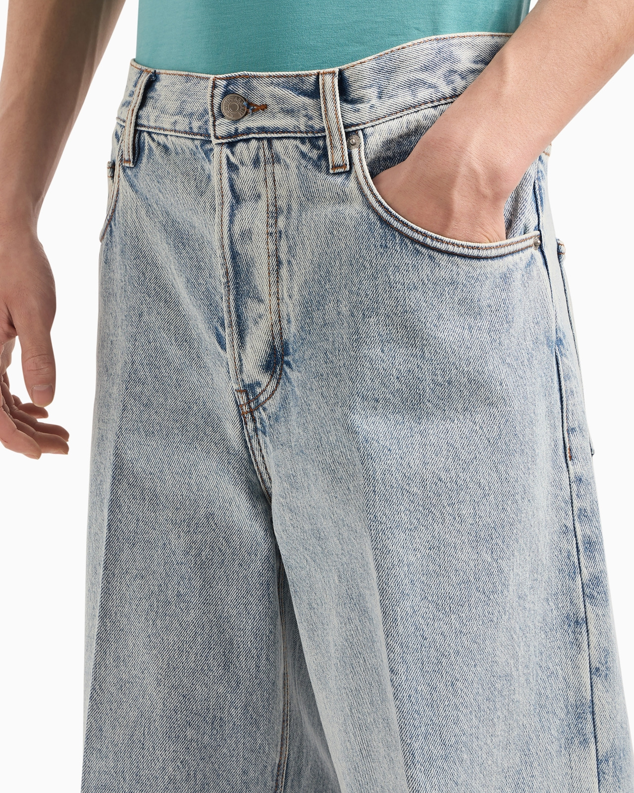 J74 Loose-fit marbled denim jeans - 5