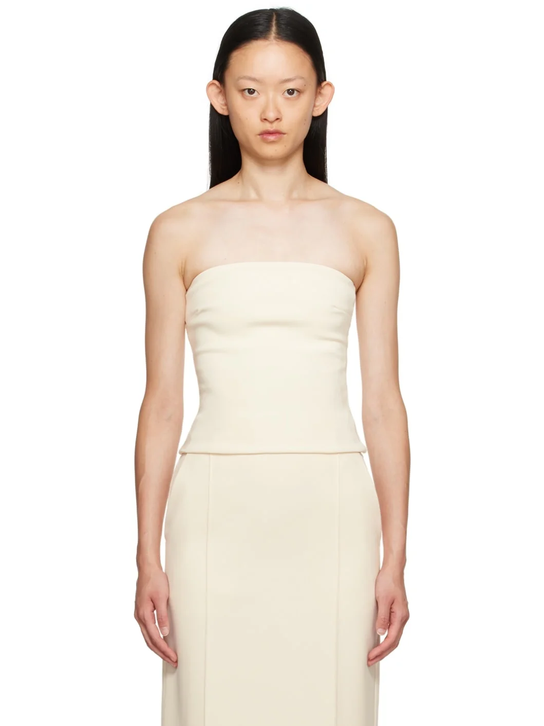 Beige Straight Neck Camisole - 1