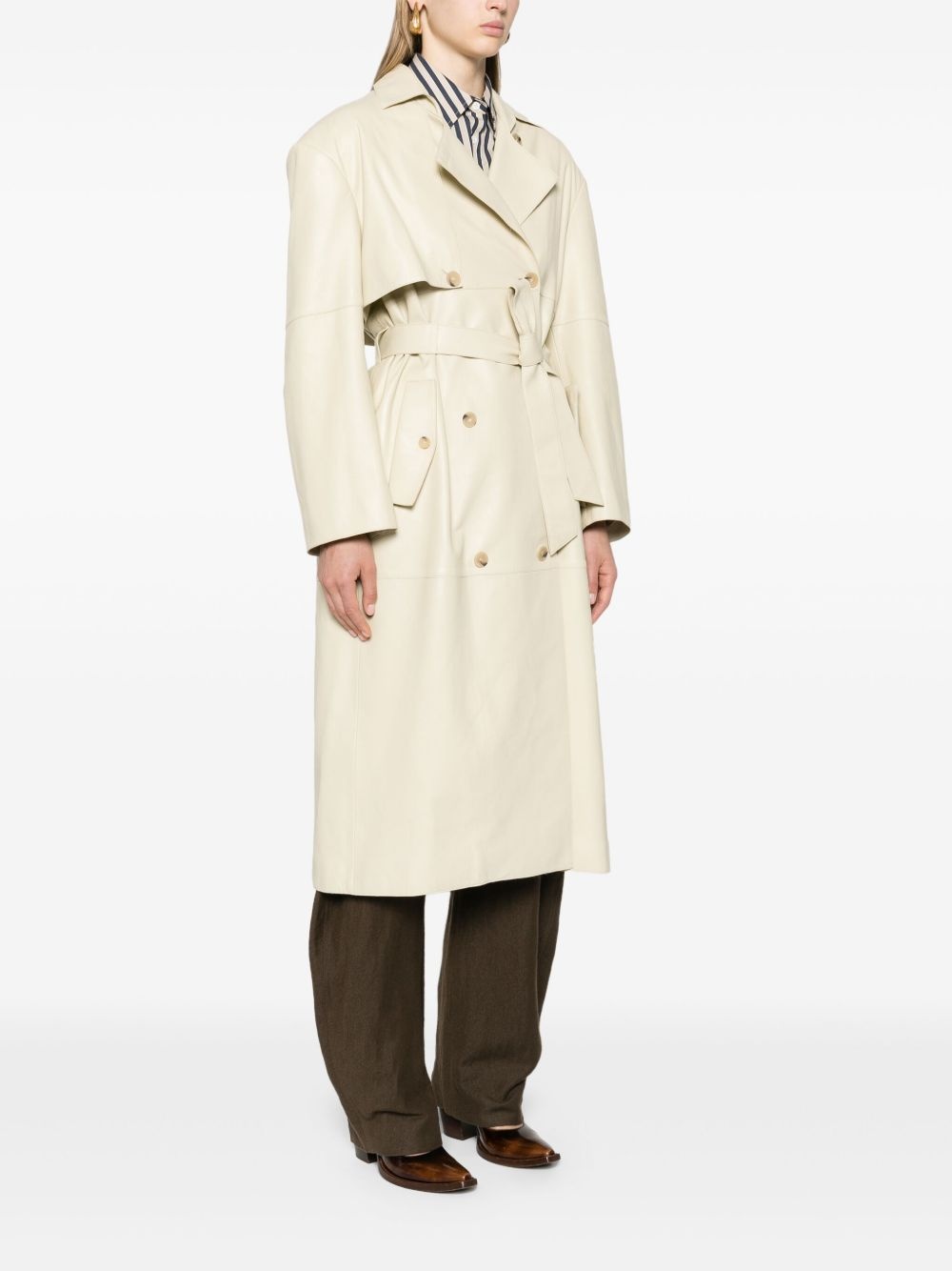 Peggy leather trench coat - 3