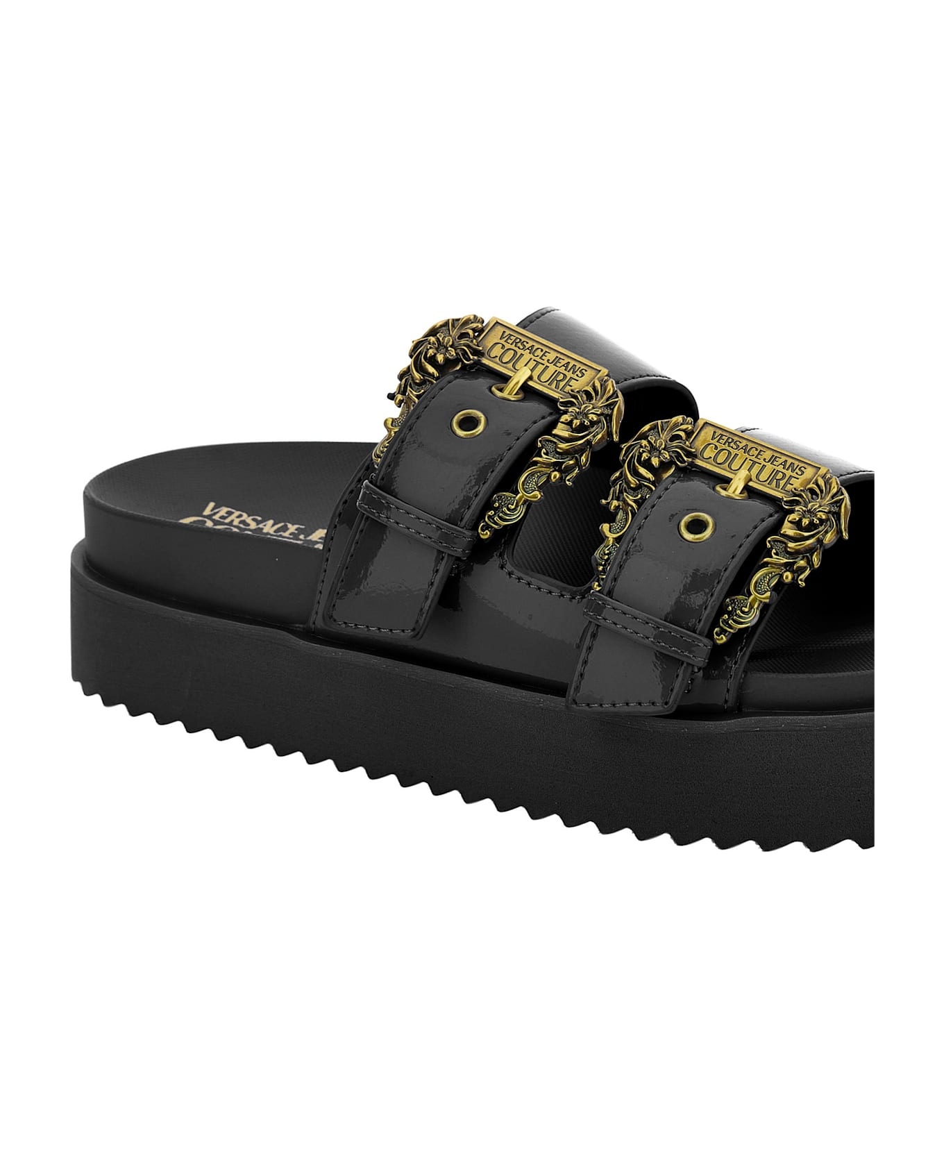 Versace Jeans Couture Black Slides - 4