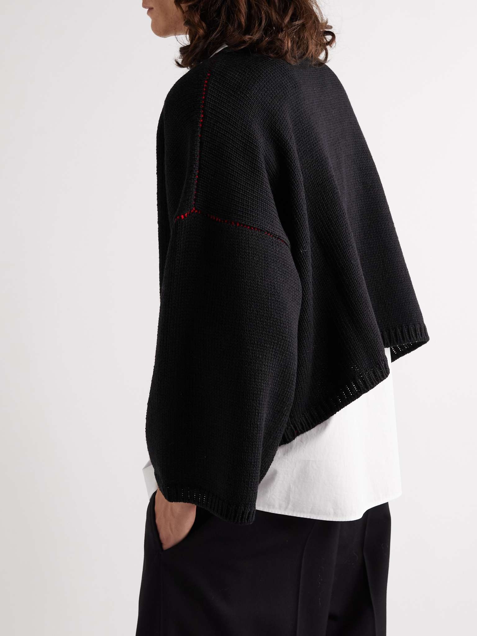 Cropped Logo-Jacquard Merino Wool Sweater - 4