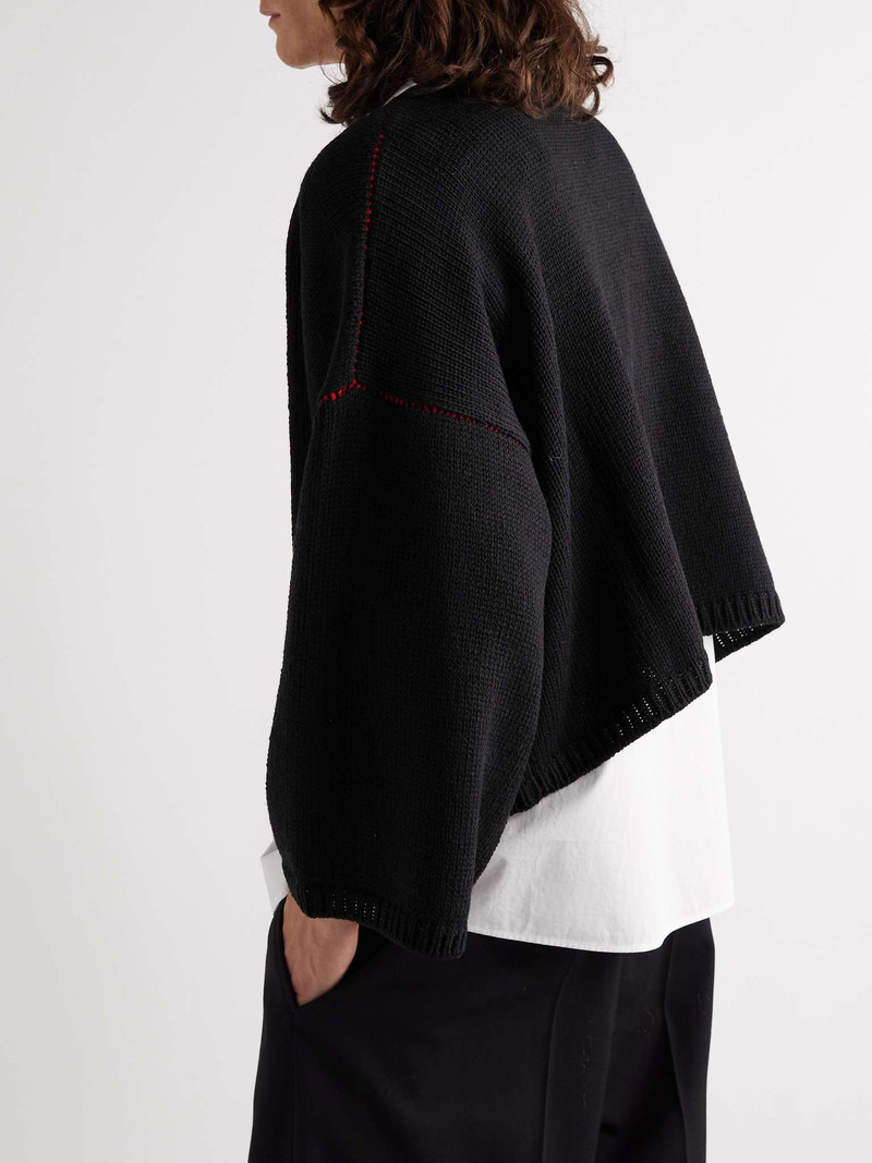 Cropped Logo-Jacquard Merino Wool Sweater 4