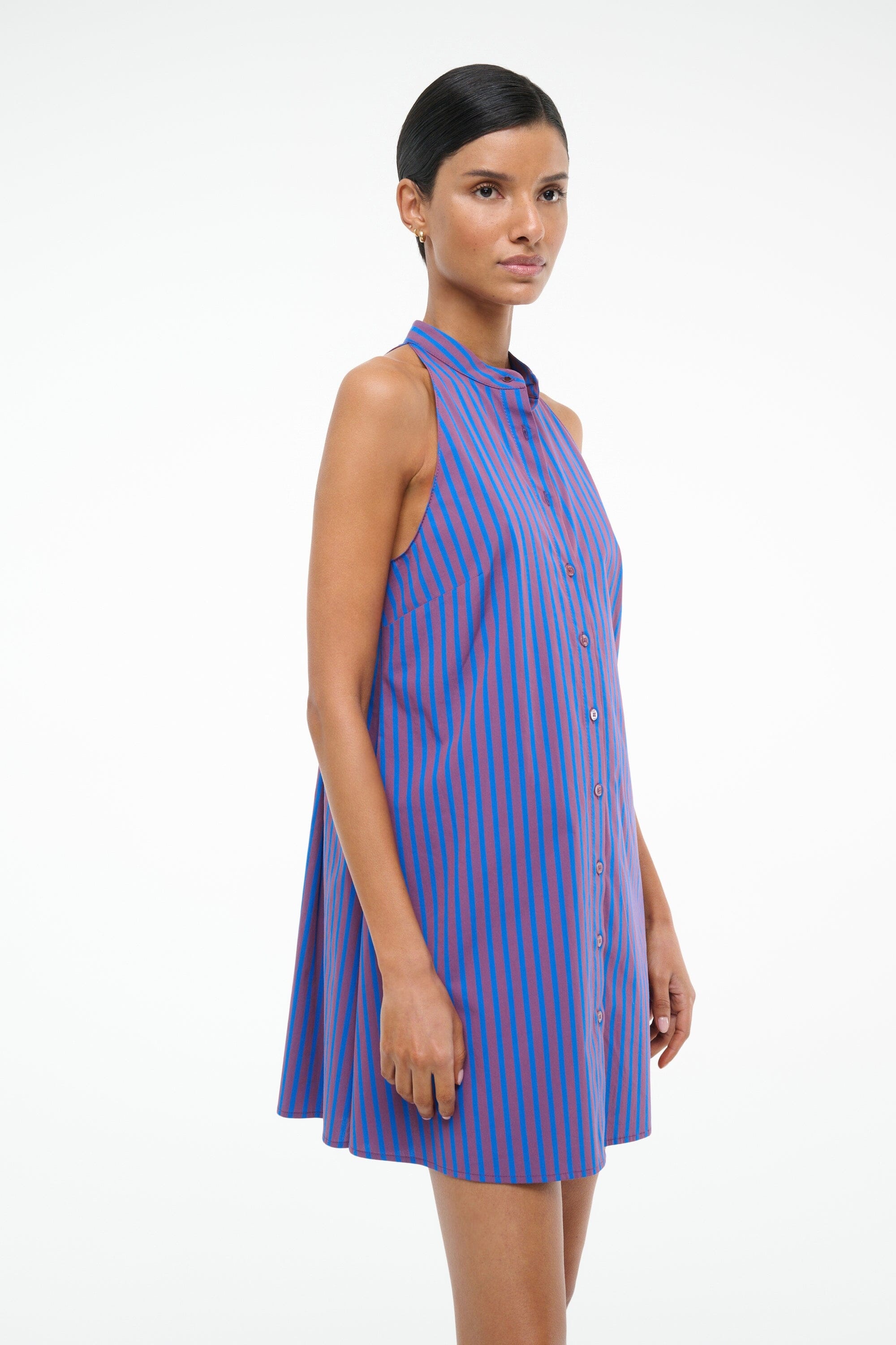 STAUD SHIRLEY MINI DRESS ATLAS STRIPE - 7