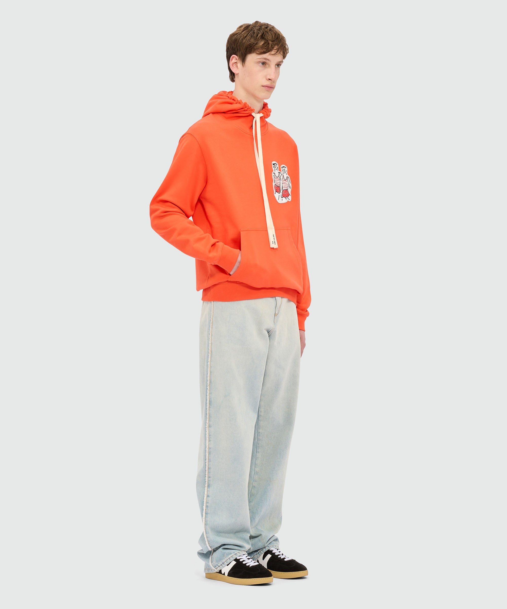 Red jersey sweatshirt with Luke Edward Hall x MSGM graphics - 4