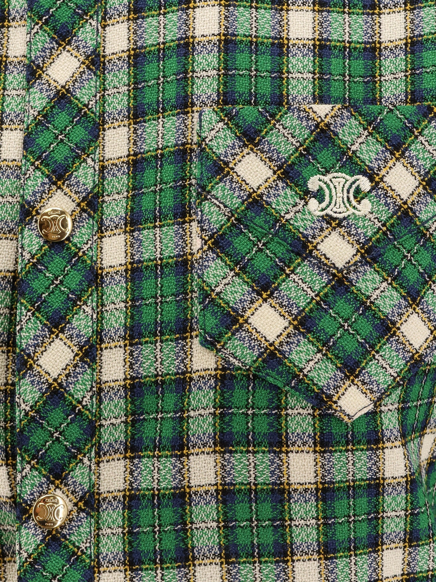 Celine Women Tartan Wool Mini Dress - 3