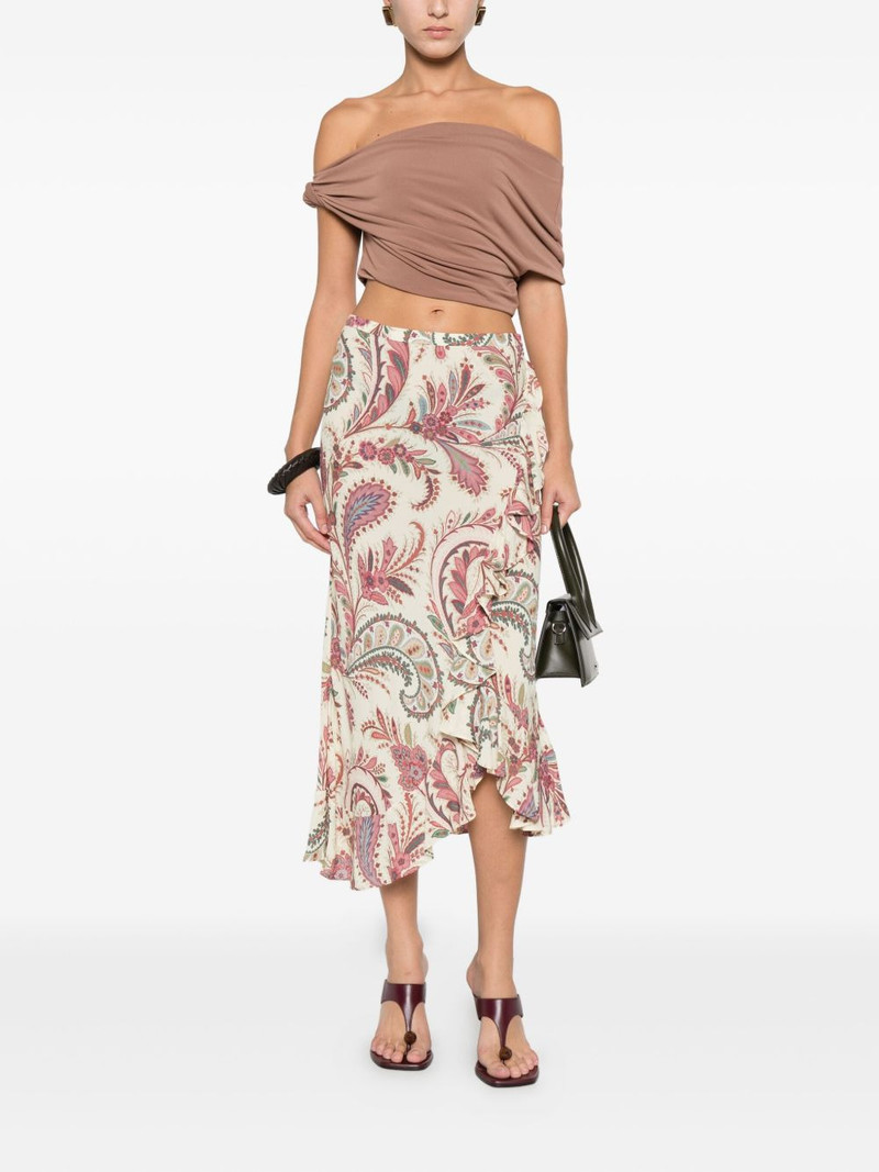 Etro paisley asymmetric skirt outlook