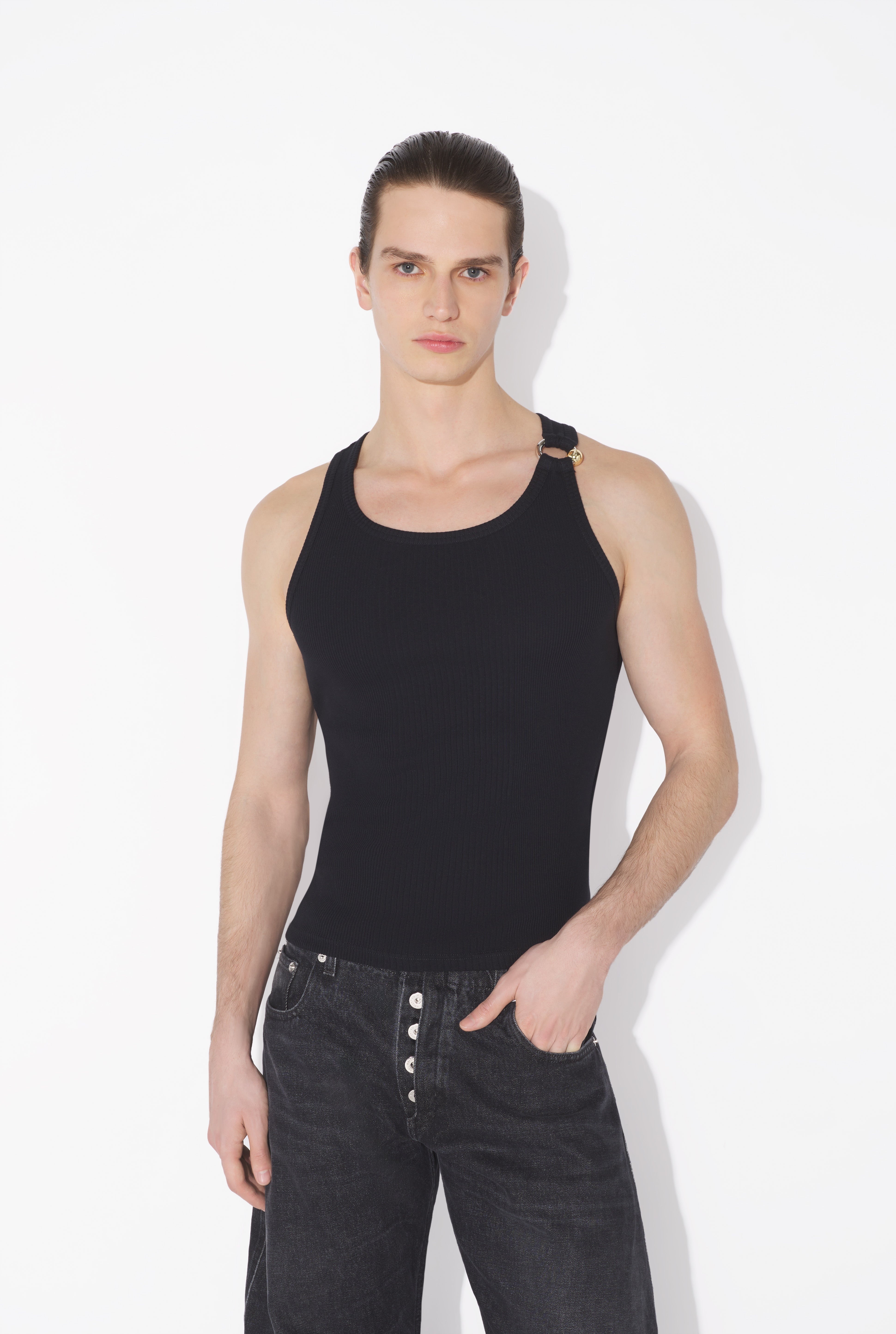 THE BLACK PIERCING TANK TOP - 7