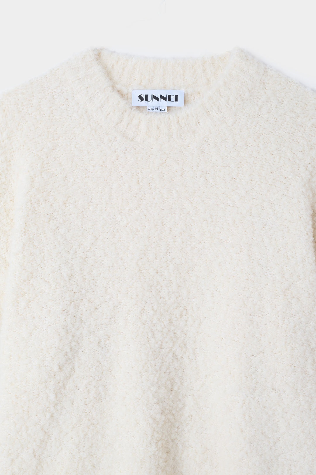 ASTRAKAN ROUND NECK SWEATER / cream - 8