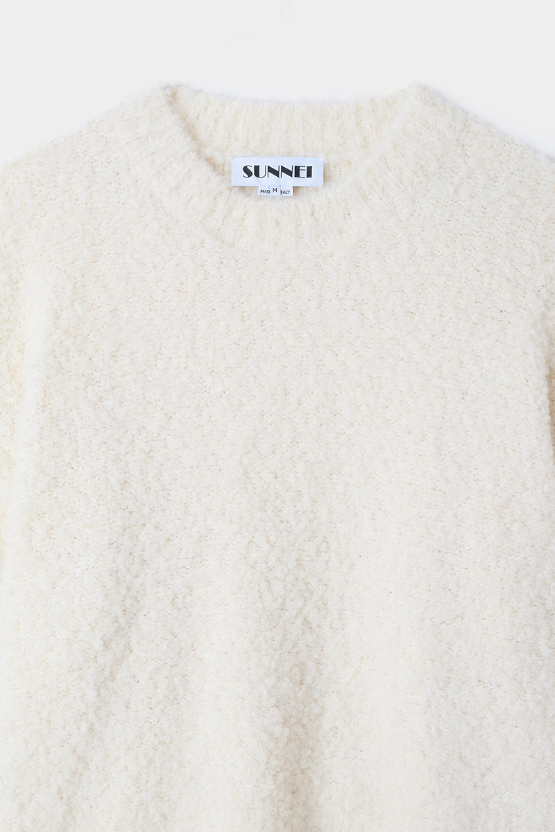 ASTRAKAN ROUND NECK SWEATER / cream 8