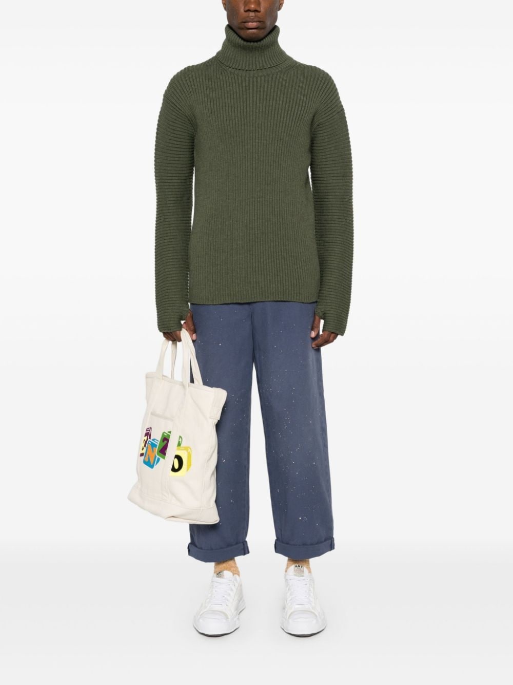 roll-neck ribbed-knit jumper - 2