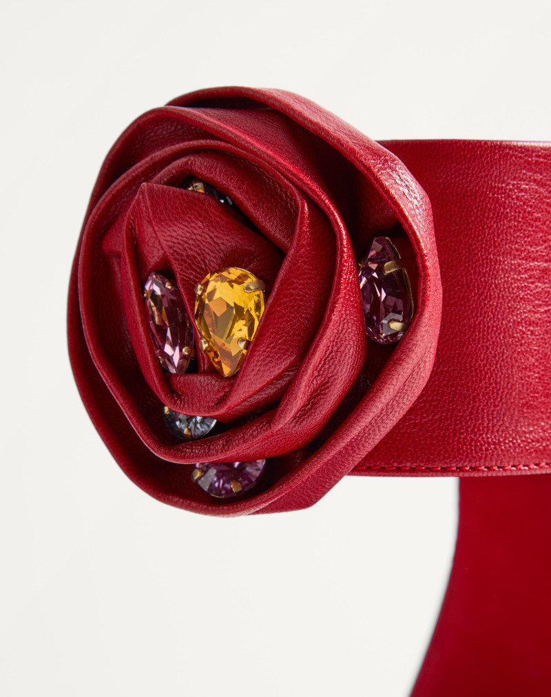 Valentino DRIP ROSE KIDSKIN SANDAL WITH CRYSTALS 105MM outlook