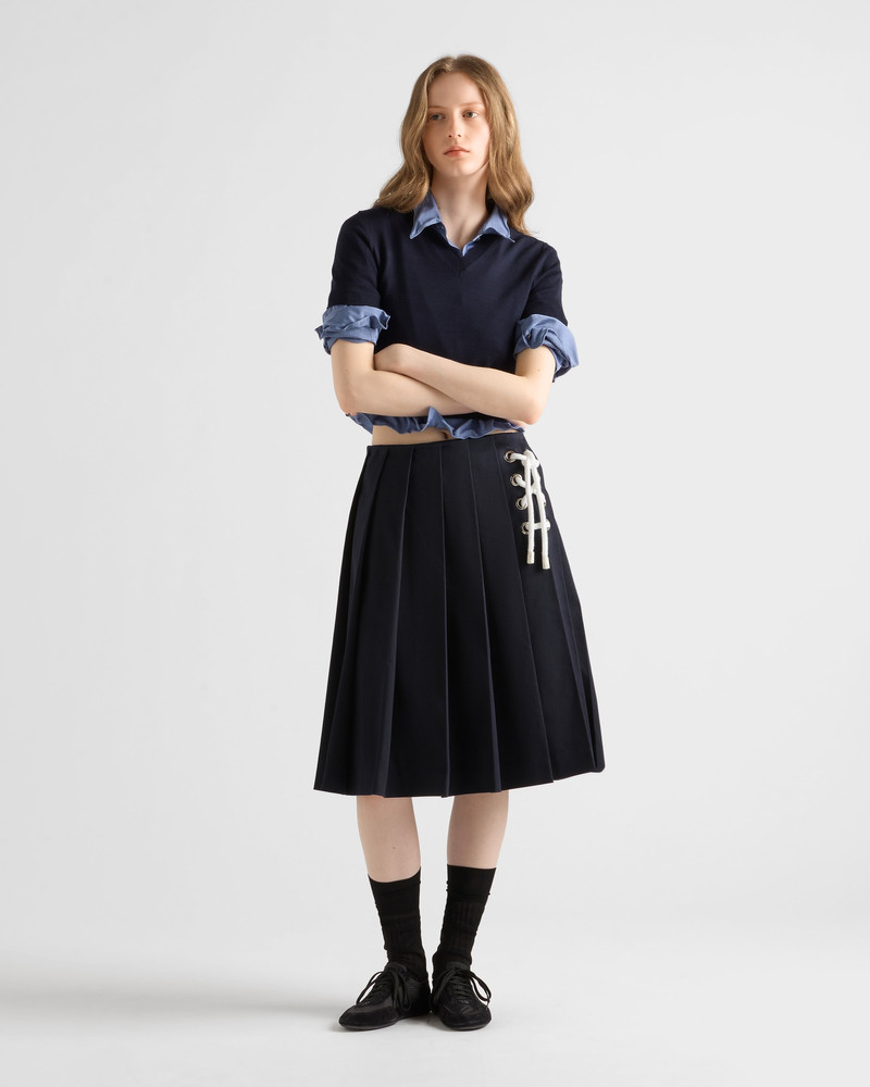 Prada Pleated stretch drill skirt outlook