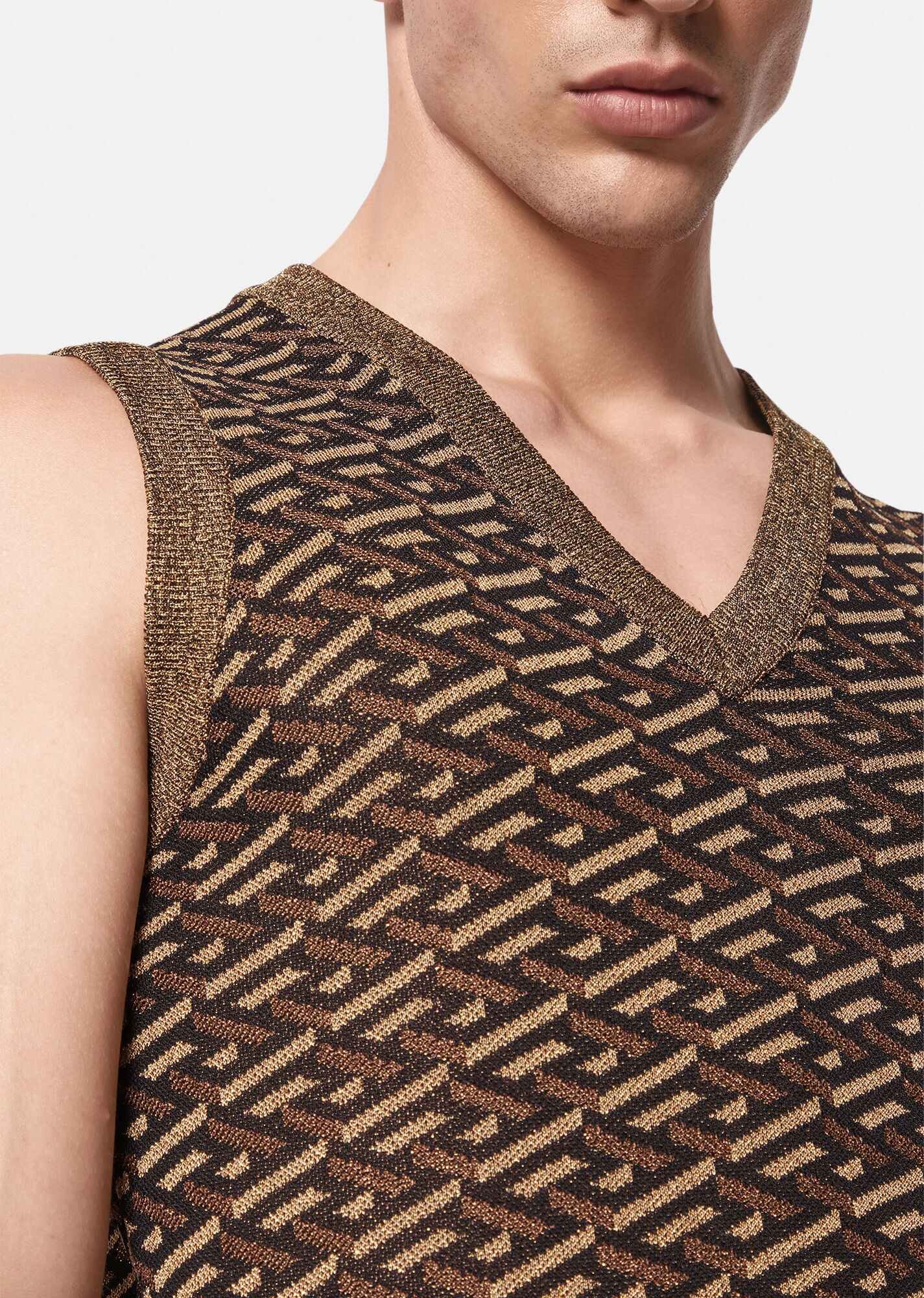 La Greca Metallic Jacquard Vest - 5