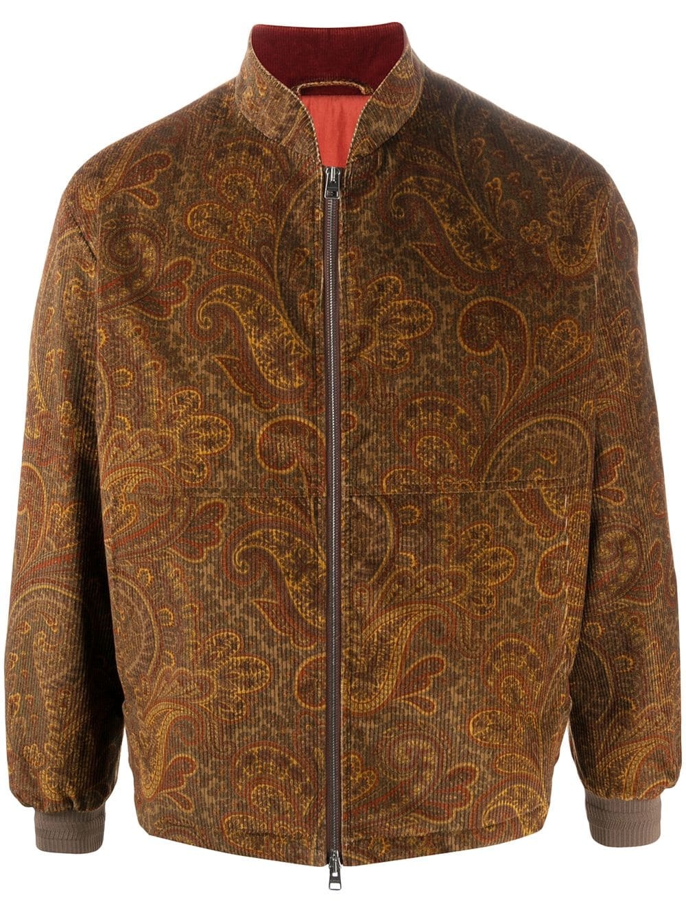 paisley print zip-up jacket - 1