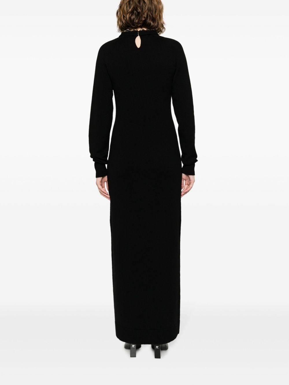knitted long-sleeve long dress - 4
