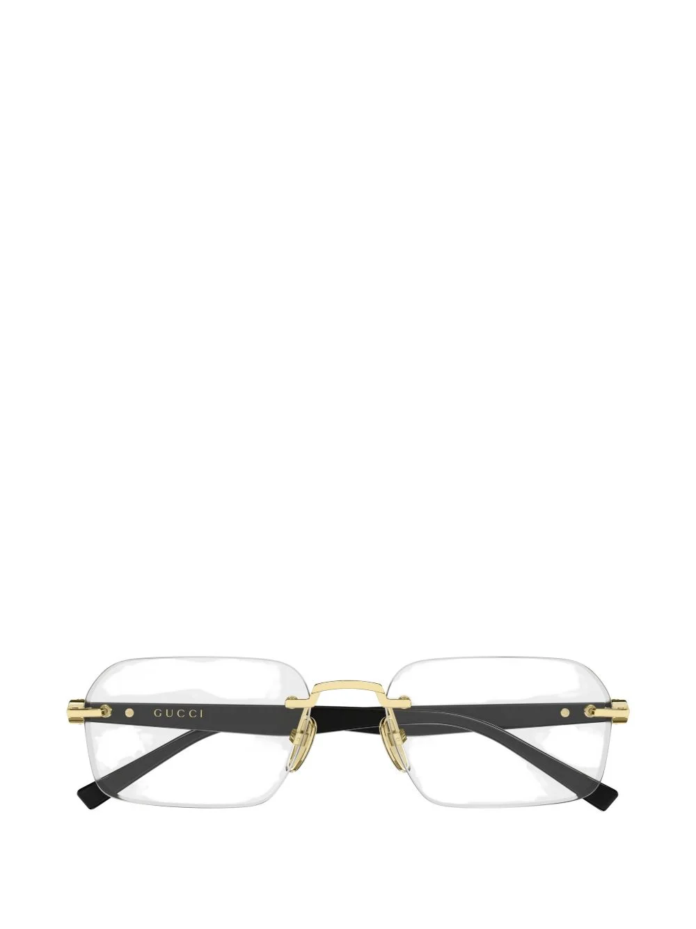 rimless rectangle-frame glasses - 1
