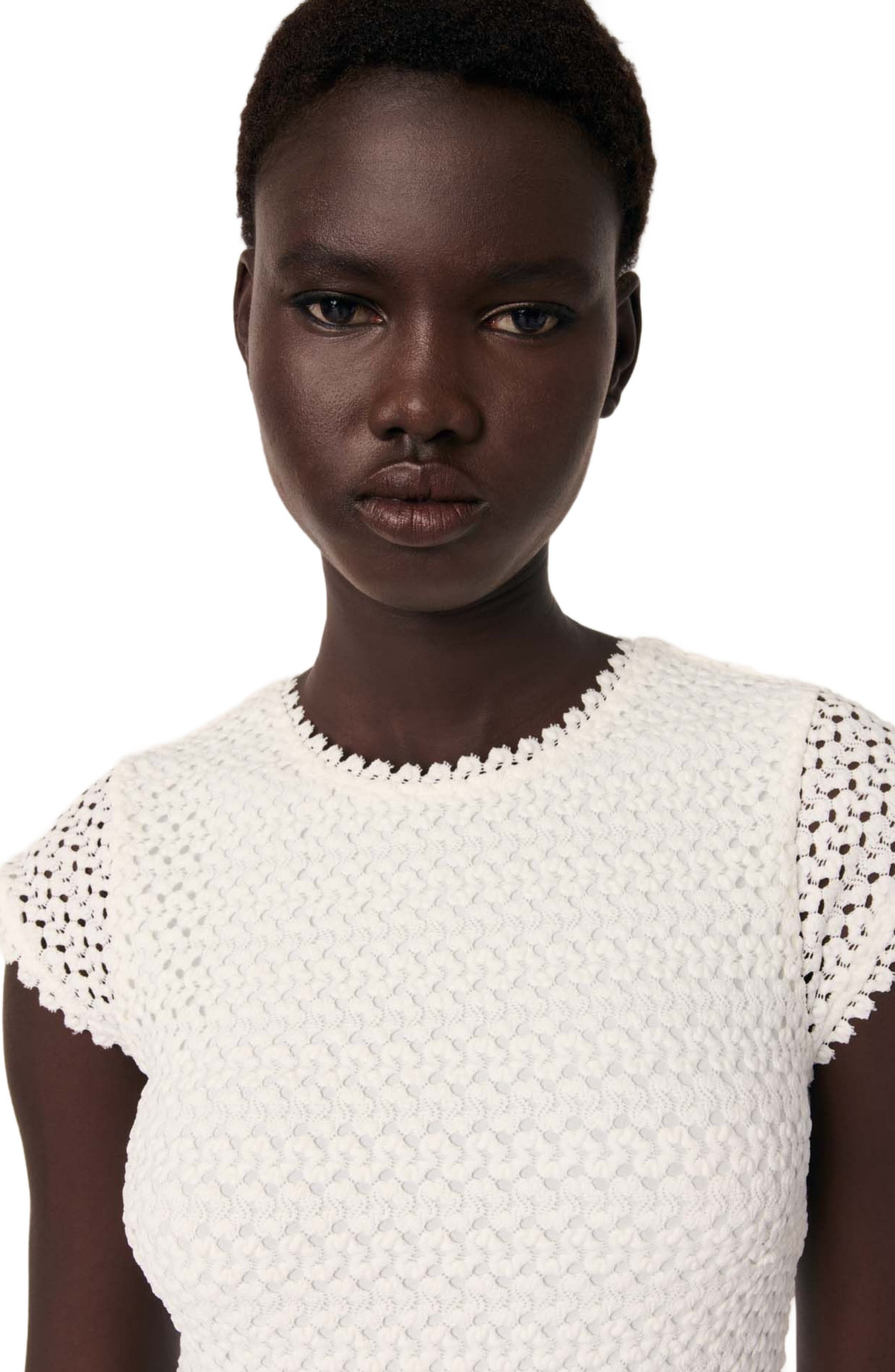 maje Short crochet dress in White at Nordstrom - 6