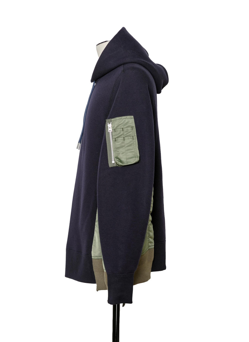 sacai Sponge Sweat x Nylon Twill Hoodie outlook