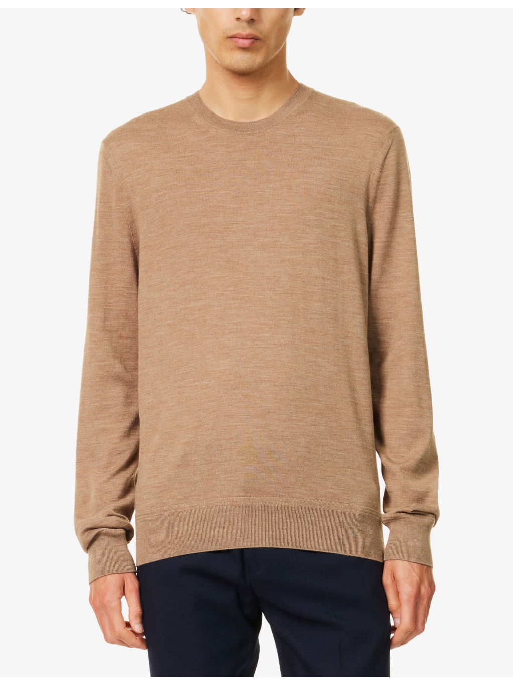 Long-Sleeve Crew-Neck Wool Knitted Jumper - 3