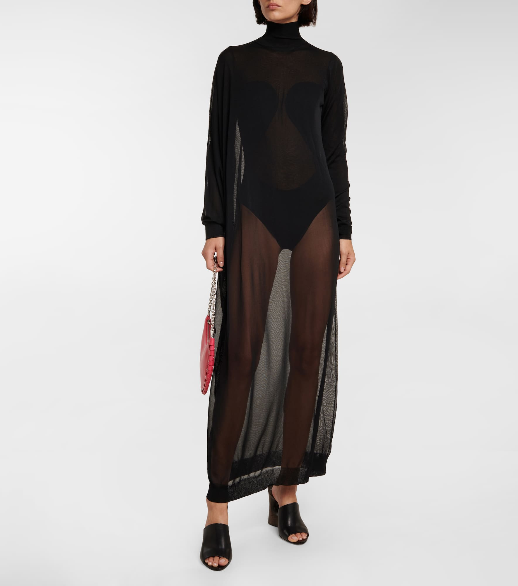 Sheer high-neck maxi dress - 2