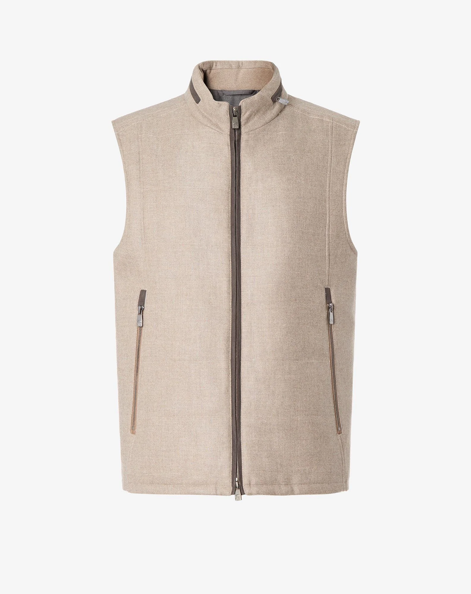Beige cashmere blend gilet - 1