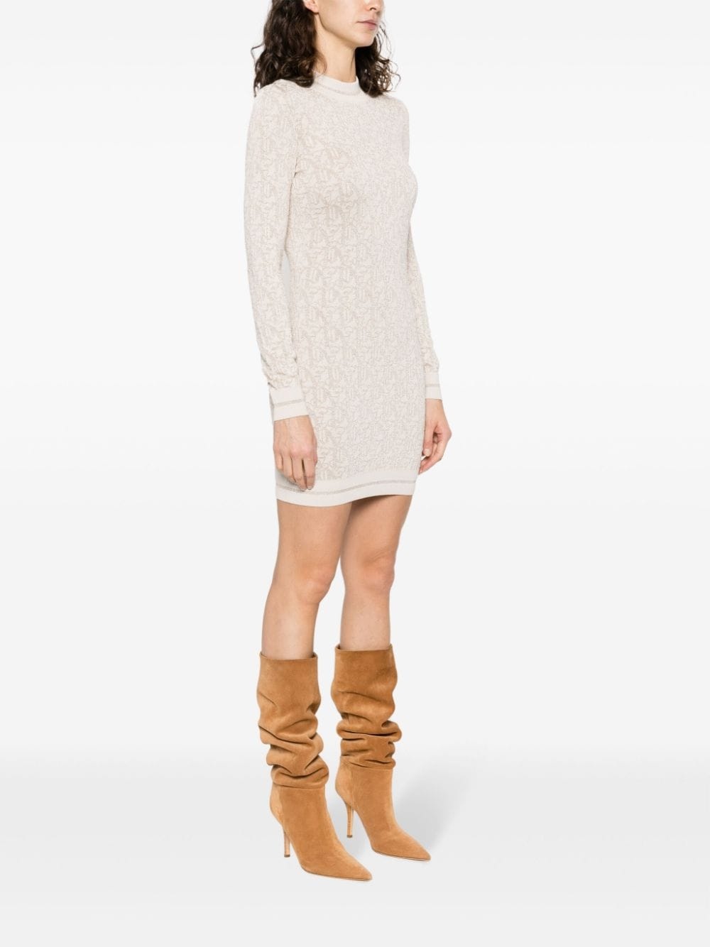 monogram jacquard minidress - 3