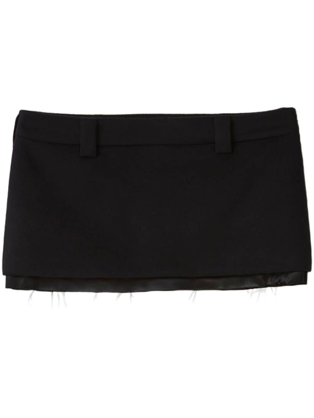 satin-trim velour miniskirt - 1