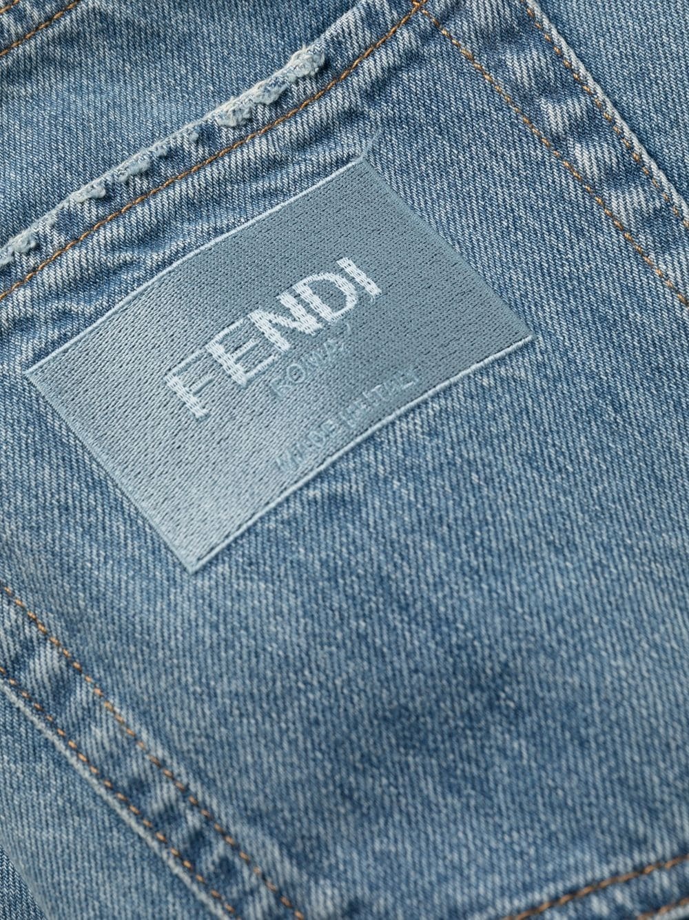 contrast-detail straigh-leg jeans - 6
