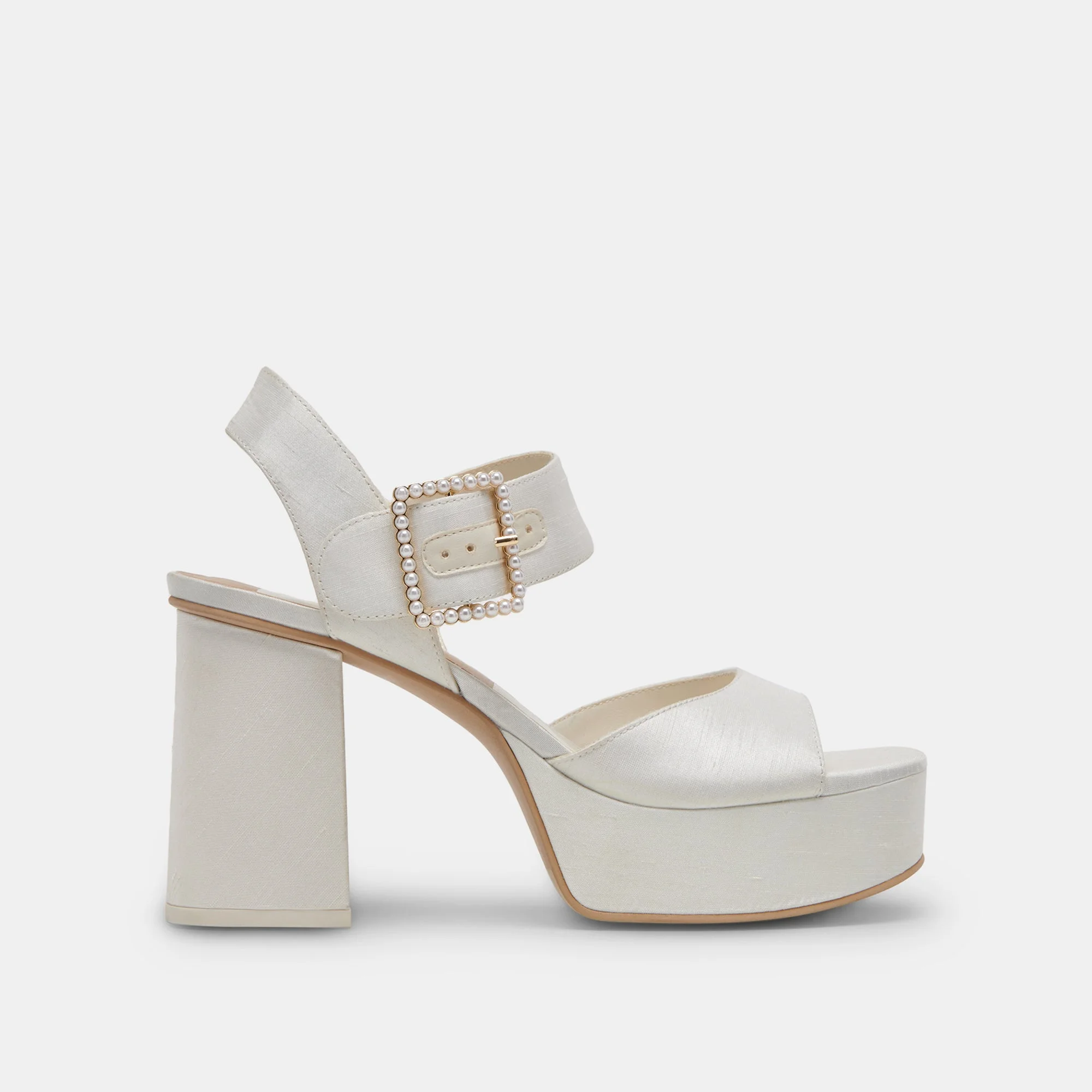 BOBBY PEARL HEELS WHITE PEARLS - 1