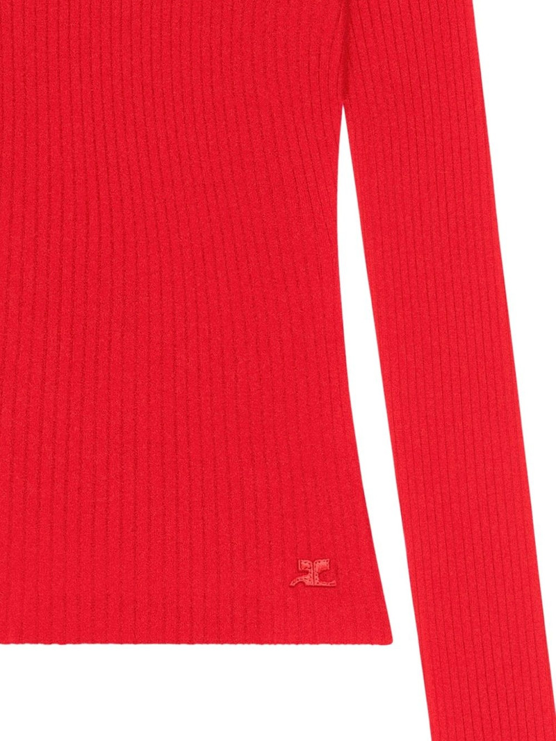 courrèges ribbed off-shoulder top outlook