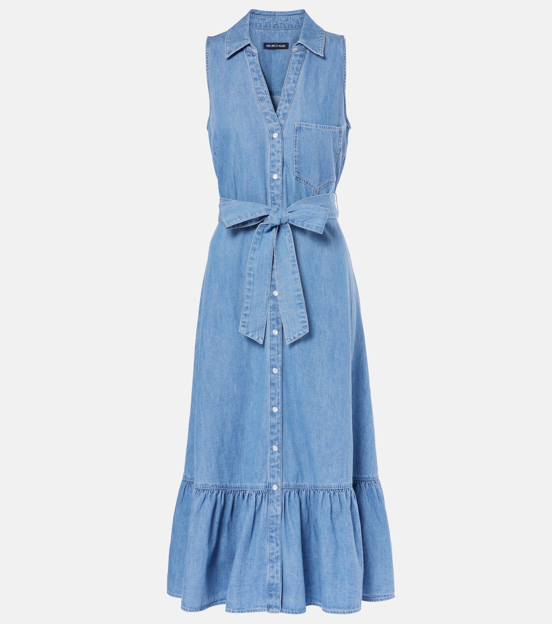 Edwina belted denim midi dress - 1