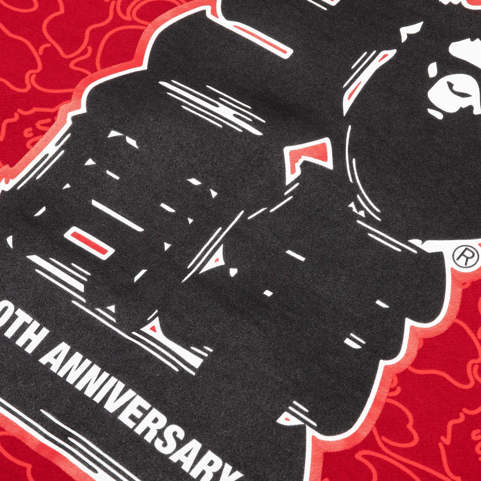 BAPE 30TH ANNIVERSARY LINE CAMO SHARK FULL ZIP HOODIE - RED - 8