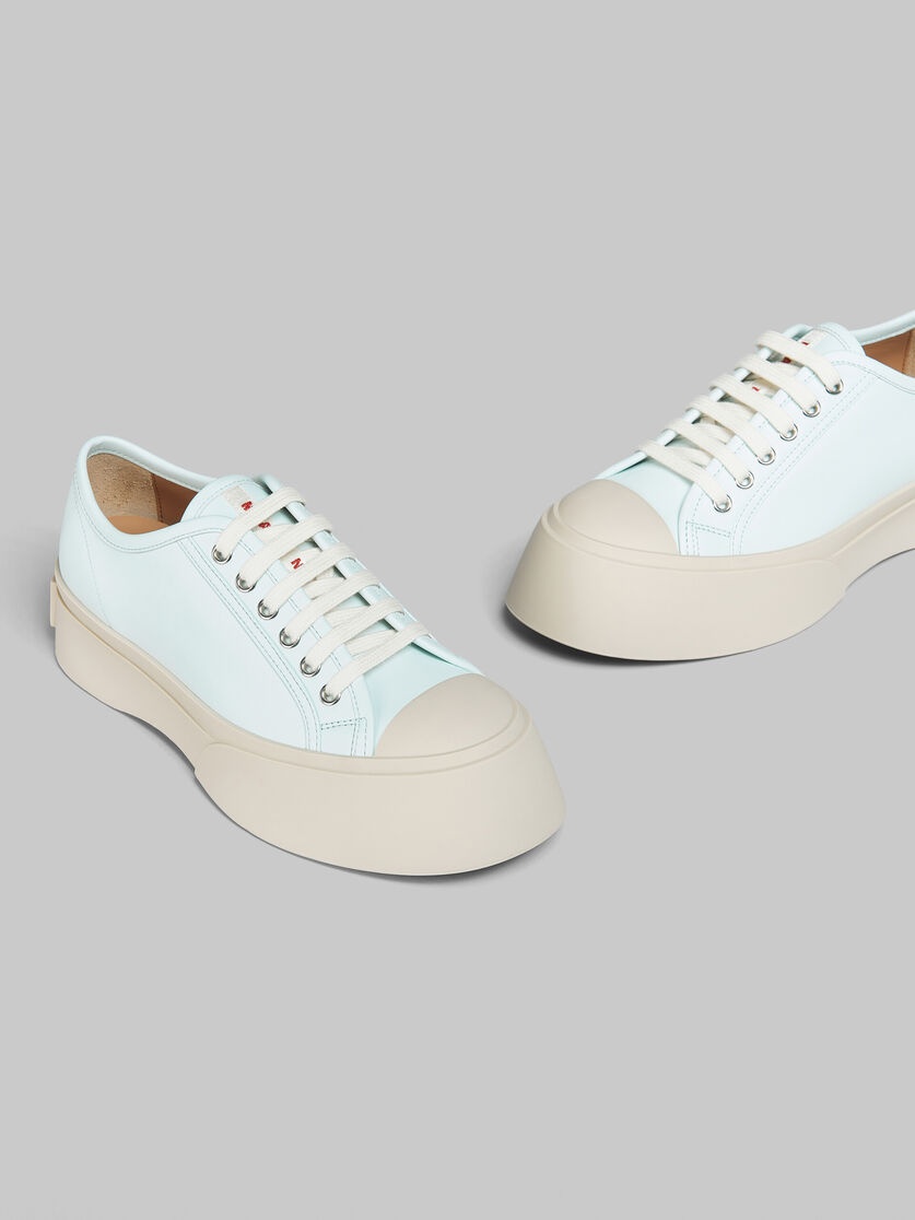 LIGHT BLUE NAPPA LEATHER PABLO LACE-UP SNEAKER - 5