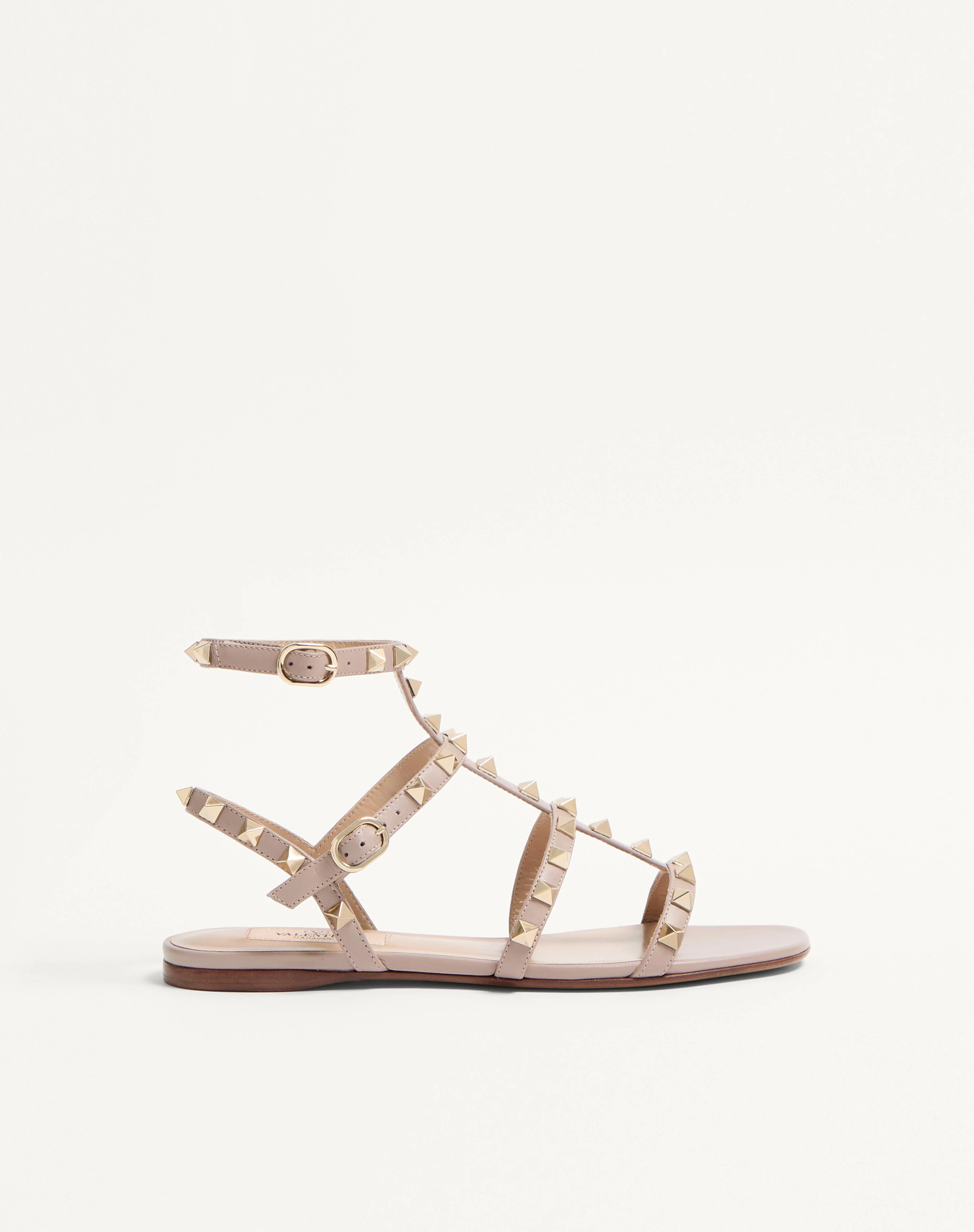 ROCKSTUD FLAT CALFSKIN SANDAL WITH STRAPS - 1