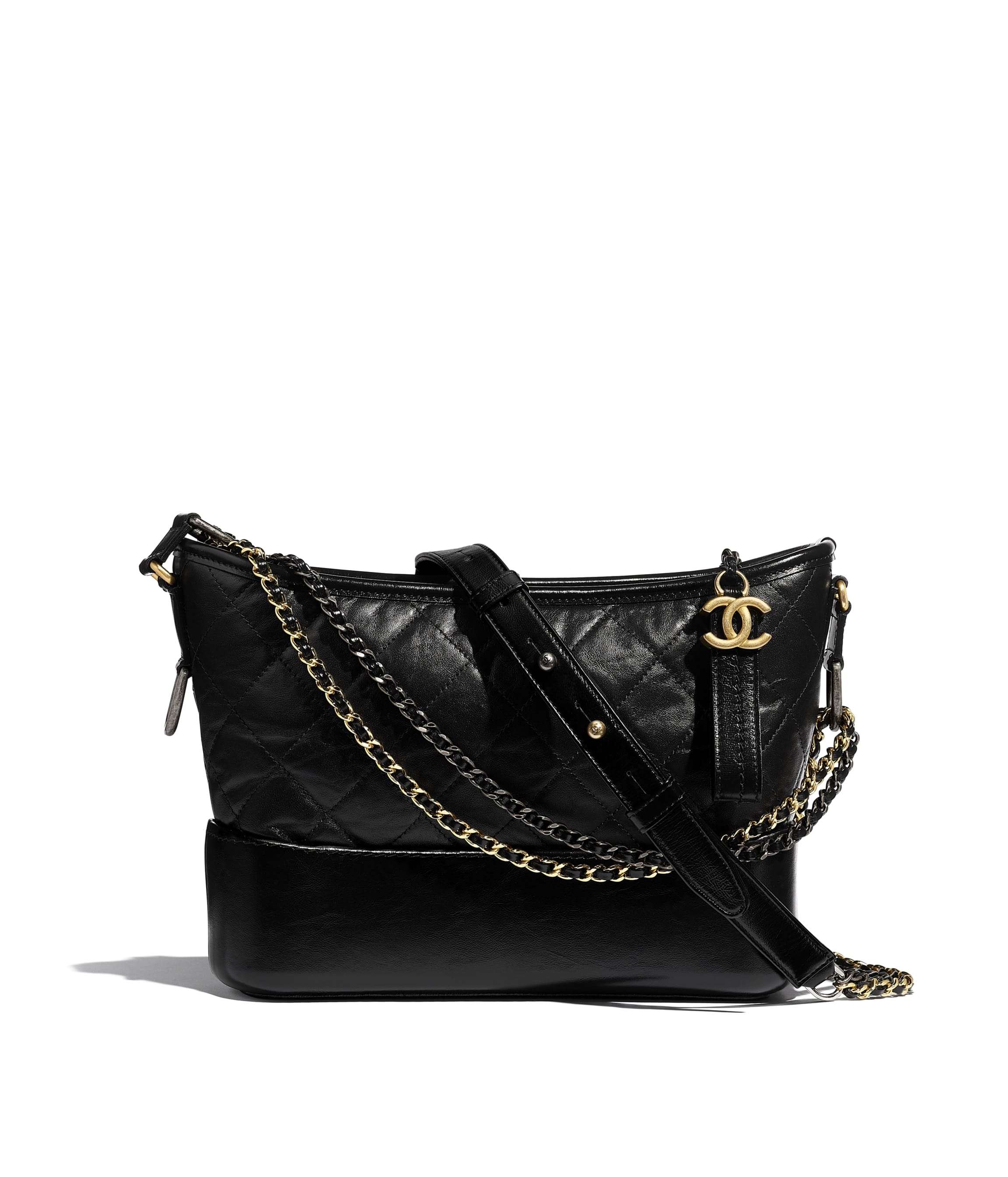 Chanel White Quilted Calfskin Small Gabrielle Hobo Bag Gold and Ruthenium Hardware, 2019 (Very Good)