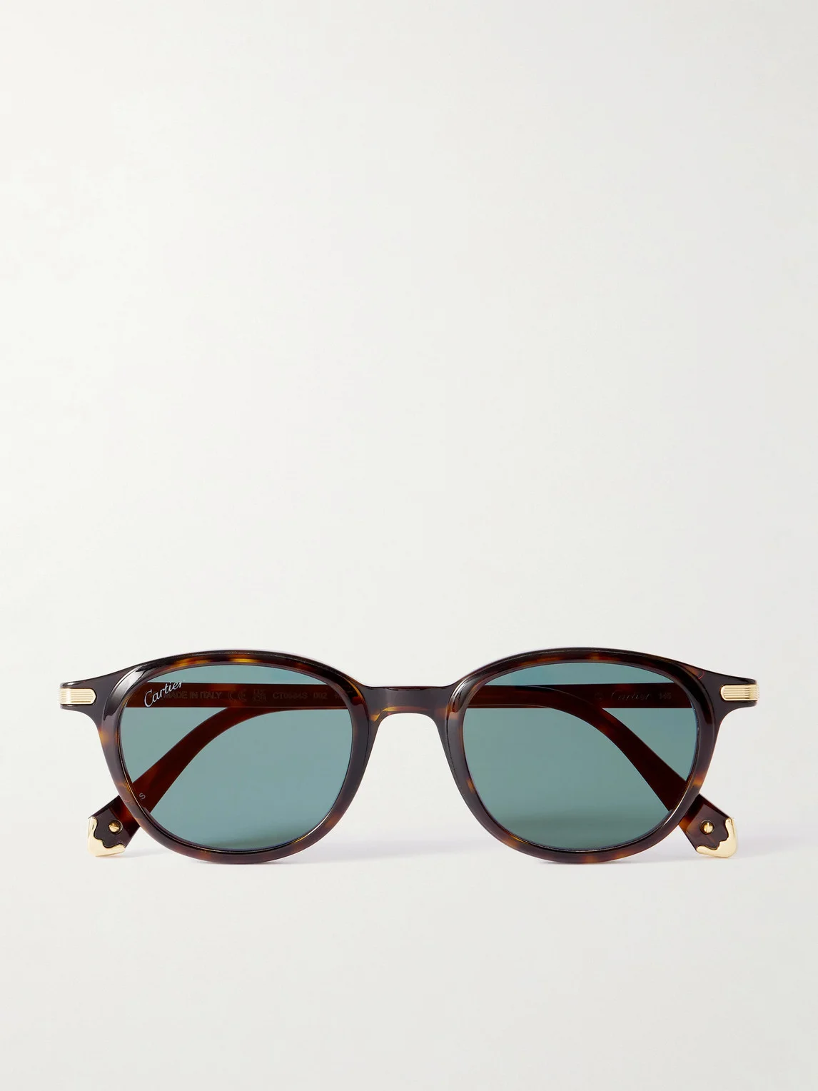 Round-Frame Tortoiseshell Acetate Sunglasses - 1