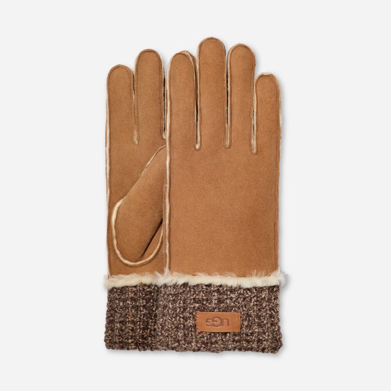 ® Men's Sheepskin Knit Cuff Glove Sheepskin/Knit Gloves in Chestnut 1