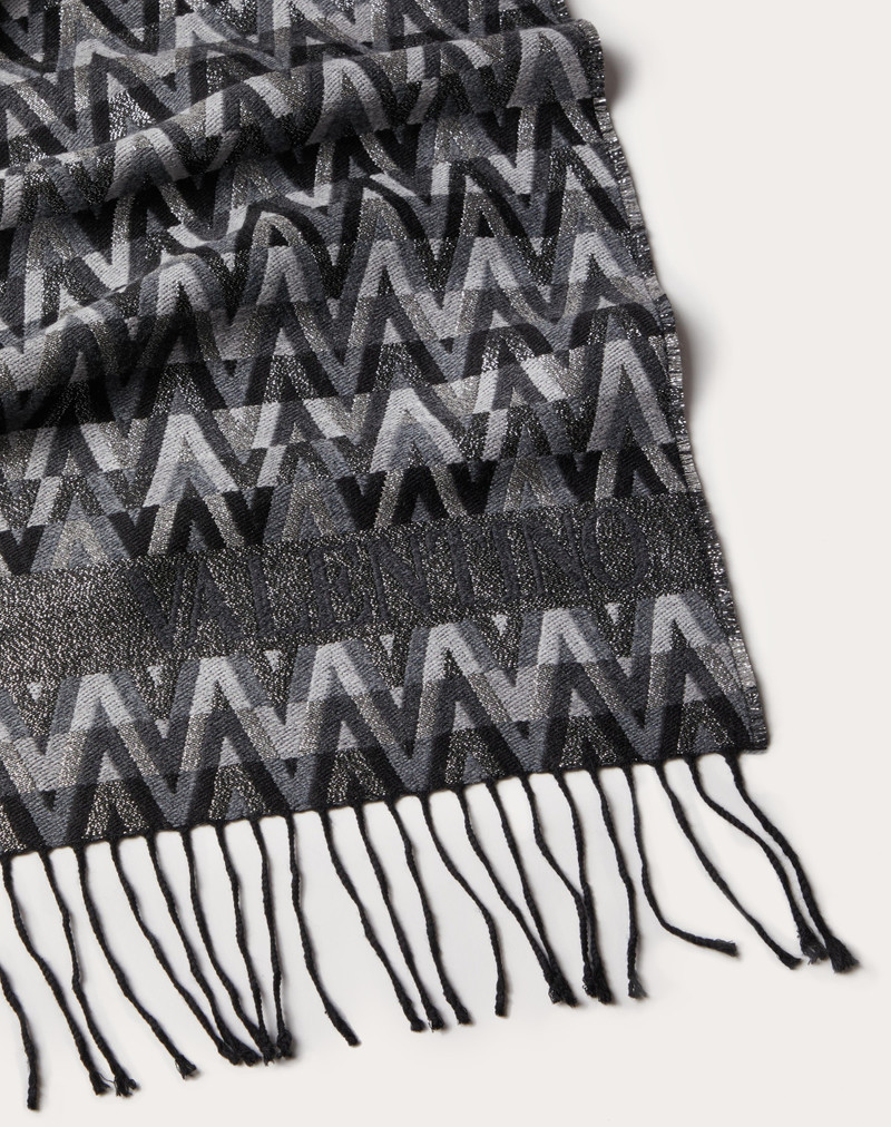 Valentino WOOL AND LUREX OPTICAL VALENTINO SCARF outlook