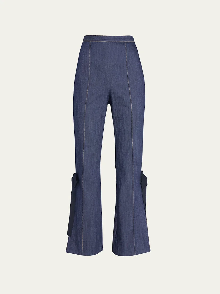 Lou Side-Split Denim Pants - 1